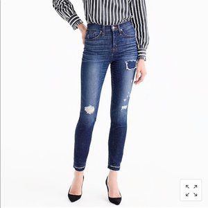 J. Crew High Rise Toothpick Raw Hem Jeans (25P)